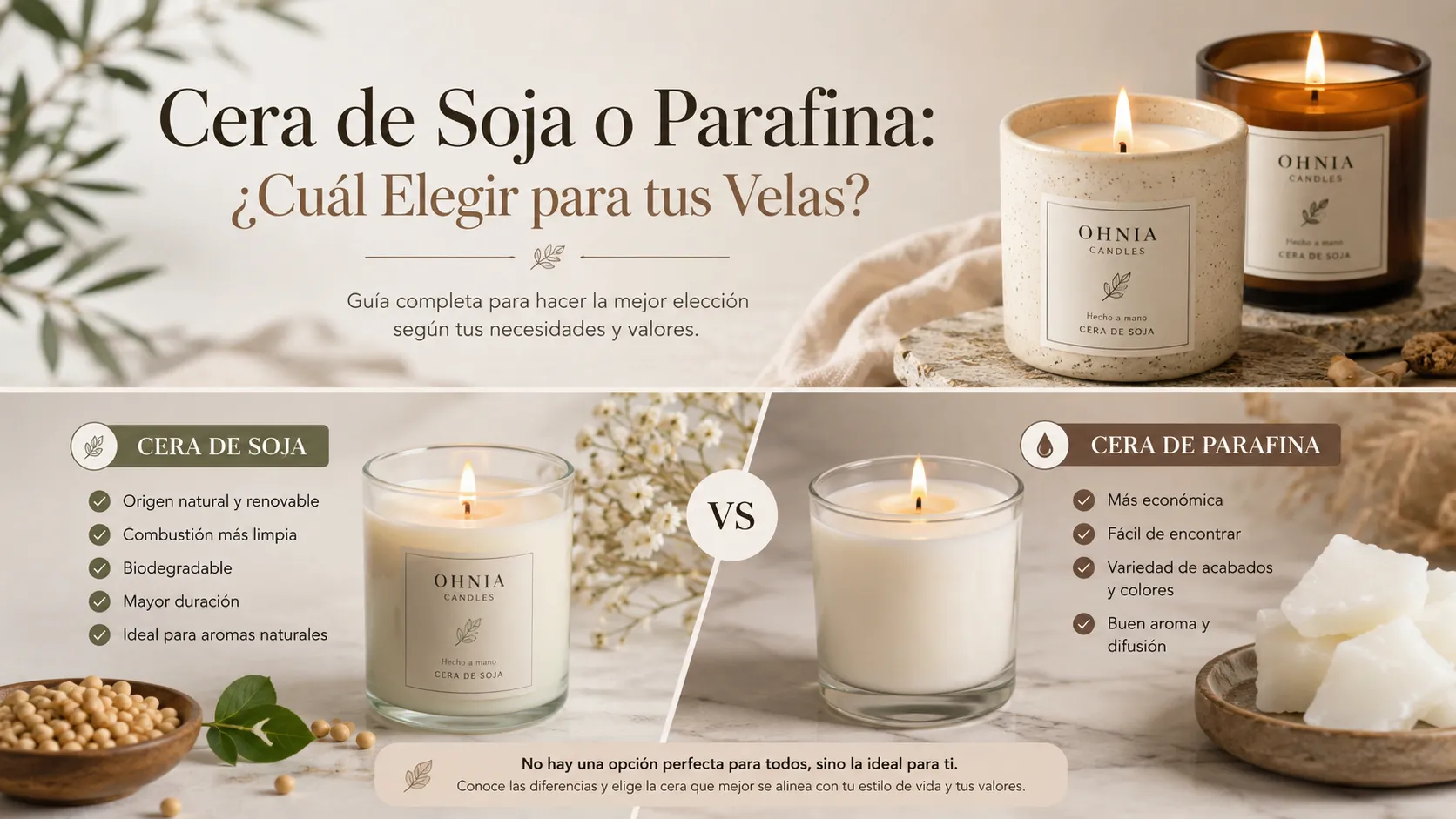 Cera de soja o parafina